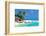 Maldives Island Beach & Boats-null-Framed Art Print