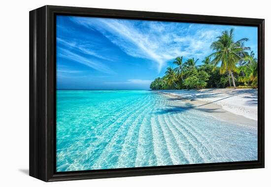 Maldives Islands Ocean Tropical Beach-Altug Galip-Framed Premier Image Canvas