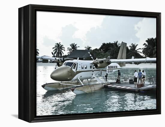 Maldives, Seaplane at Resort-Michele Falzone-Framed Premier Image Canvas