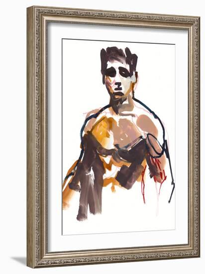 Male, 2022, (mixed media on paper)-Mark Adlington-Framed Giclee Print