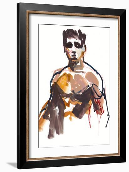 Male, 2022, (mixed media on paper)-Mark Adlington-Framed Giclee Print