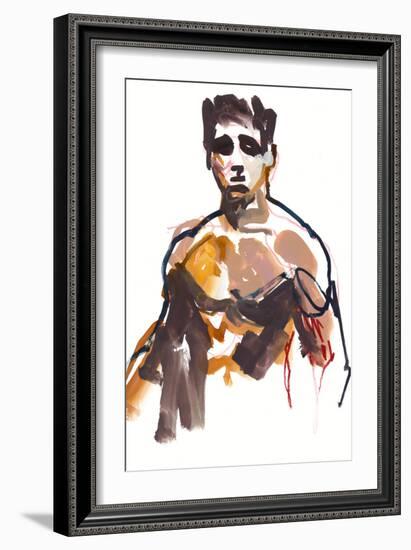 Male, 2022, (mixed media on paper)-Mark Adlington-Framed Giclee Print