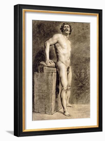 Male Academy Figure, Probably Polonais, Standing, 1821-Eugene Delacroix-Framed Giclee Print