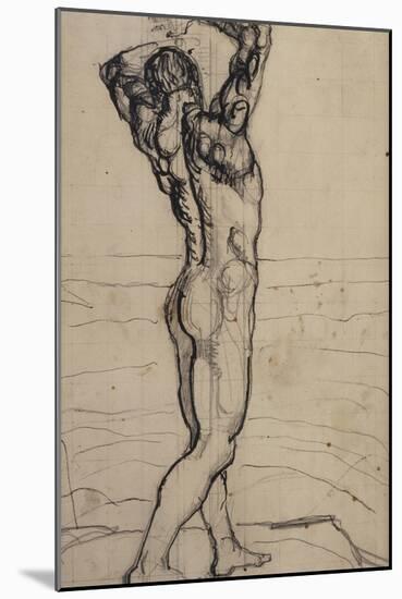 Male Act, Study for the Truth, c.1901-02-Ferdinand Hodler-Mounted Giclee Print