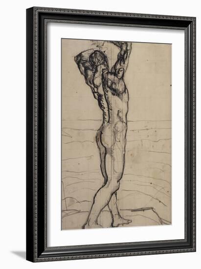 Male Act, Study for the Truth, c.1901-02-Ferdinand Hodler-Framed Giclee Print