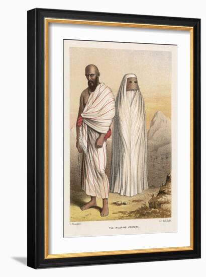 Male and Female Pilgrims in the Approved Costume for Making the Pilgrimage to Mecca-J. Brandard-Framed Art Print