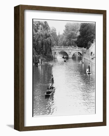 Male and Female Students Punting at Cambridge on the River Cam-Henry Grant-Framed Photographic Print