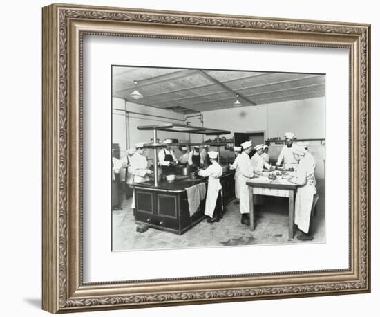 Male Cookery Students, Westminster Technical Institute, London, 1910-null-Framed Photographic Print