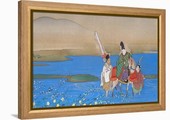 Male courtier on horseback crossing river, c.1839-Sakai Oho-Framed Premier Image Canvas