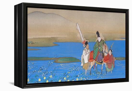 Male courtier on horseback crossing river, c.1839-Sakai Oho-Framed Premier Image Canvas