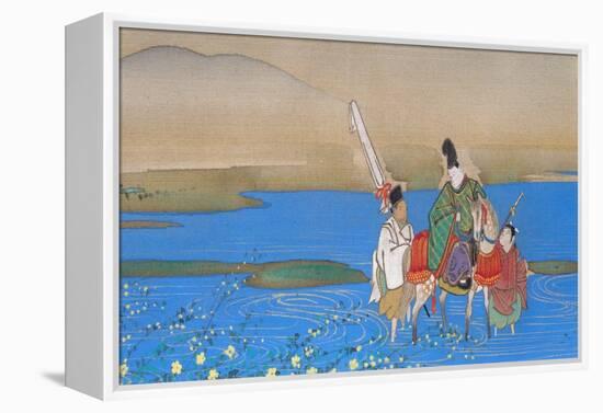 Male courtier on horseback crossing river, c.1839-Sakai Oho-Framed Premier Image Canvas