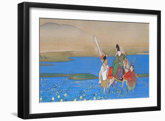 Male courtier on horseback crossing river, c.1839-Sakai Oho-Framed Giclee Print