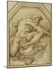 Male Figure, Born Aloft in Clouds by Putti-Parmigianino-Mounted Giclee Print