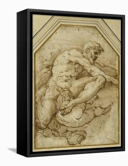 Male Figure, Born Aloft in Clouds by Putti-Parmigianino-Framed Premier Image Canvas