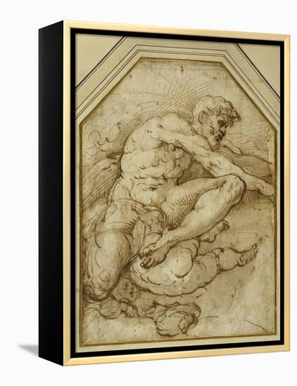 Male Figure, Born Aloft in Clouds by Putti-Parmigianino-Framed Premier Image Canvas