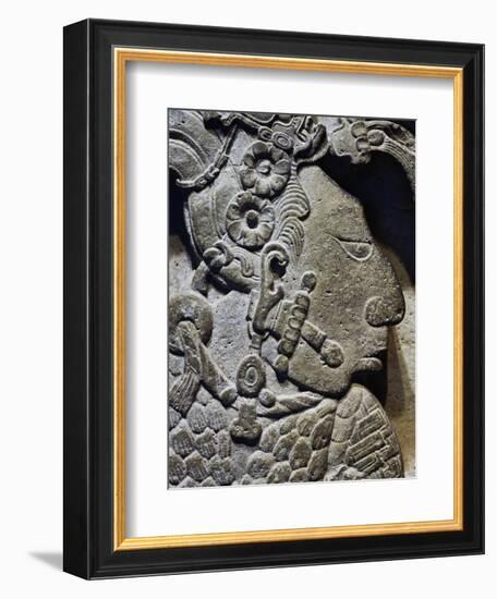 Male Figure, Detail from Bas-Relief from Yaxchilan Archaeological Site, Mexico-null-Framed Giclee Print