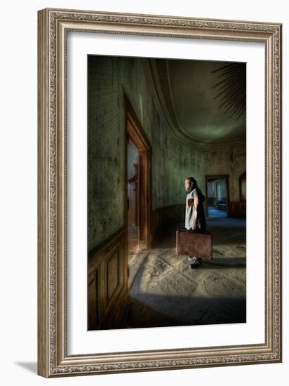 Male Figure in Abandoned Building-Nathan Wright-Framed Photographic Print