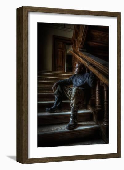 Male Figure in Abandoned Building-Nathan Wright-Framed Photographic Print