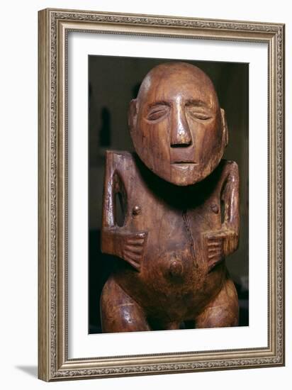 Male figure (ti'i) made of thespesia wood from the Society Islands in Tahiti, 19th Century-Unknown-Framed Giclee Print