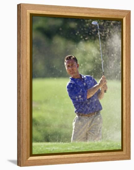 Male Golfer in Action-Chris Trotman-Framed Premier Image Canvas