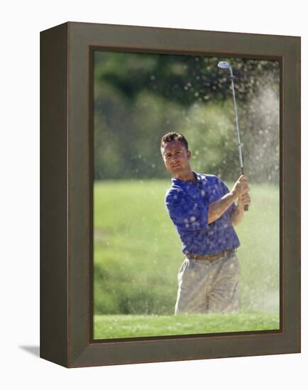 Male Golfer in Action-Chris Trotman-Framed Premier Image Canvas