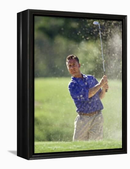 Male Golfer in Action-Chris Trotman-Framed Premier Image Canvas