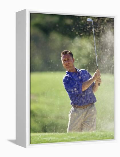 Male Golfer in Action-Chris Trotman-Framed Premier Image Canvas