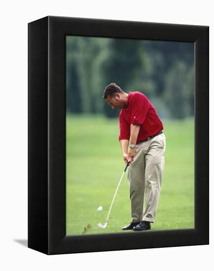 Male Golfer in Action-Chris Trotman-Framed Premier Image Canvas