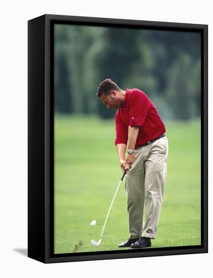 Male Golfer in Action-Chris Trotman-Framed Premier Image Canvas