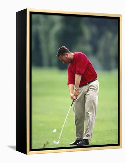 Male Golfer in Action-Chris Trotman-Framed Premier Image Canvas