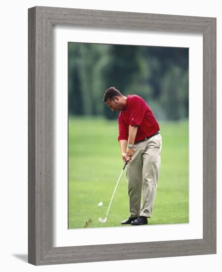 Male Golfer in Action-Chris Trotman-Framed Photographic Print