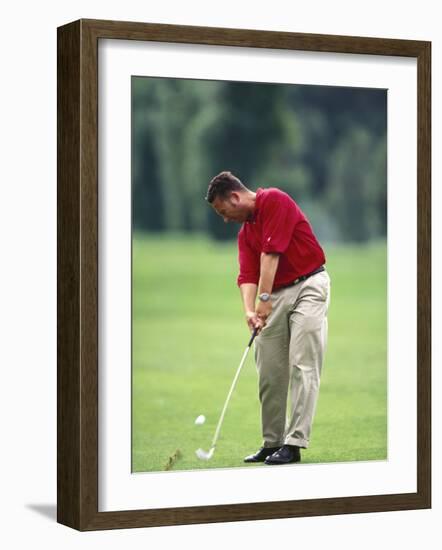 Male Golfer in Action-Chris Trotman-Framed Photographic Print