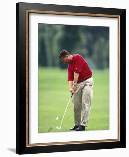 Male Golfer in Action-Chris Trotman-Framed Photographic Print