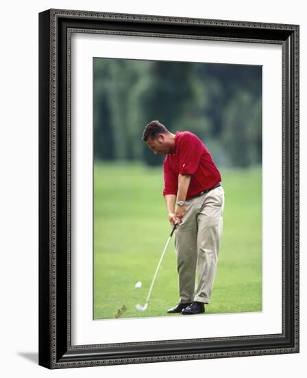 Male Golfer in Action-Chris Trotman-Framed Photographic Print