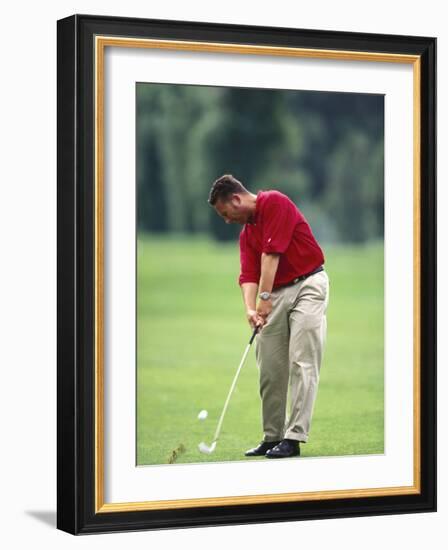 Male Golfer in Action-Chris Trotman-Framed Photographic Print