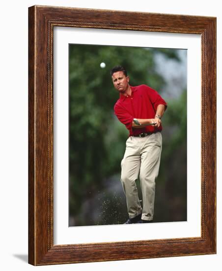 Male Golfer in Action-Chris Trotman-Framed Photographic Print