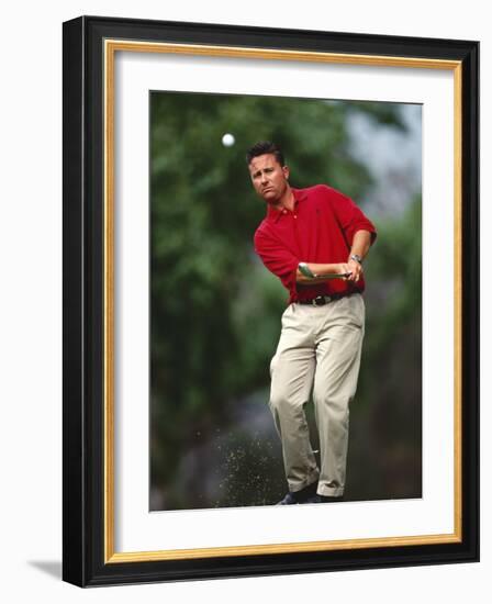 Male Golfer in Action-Chris Trotman-Framed Photographic Print