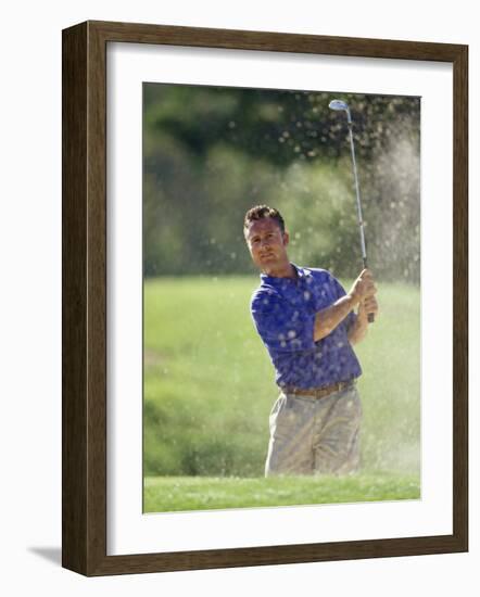 Male Golfer in Action-Chris Trotman-Framed Photographic Print