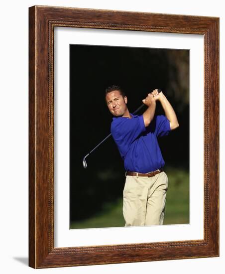 Male Golfer in Action-Chris Trotman-Framed Photographic Print