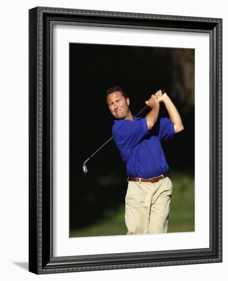 Male Golfer in Action-Chris Trotman-Framed Photographic Print