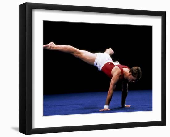 Male Gymnast Performing on the Floor Exercise-null-Framed Photographic Print