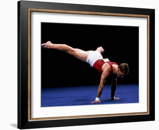 Male Gymnast Performing on the Floor Exercise-null-Framed Photographic Print