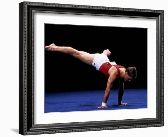 Male Gymnast Performing on the Floor Exercise-null-Framed Photographic Print