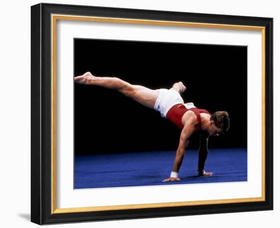 Male Gymnast Performing on the Floor Exercise-null-Framed Photographic Print