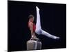 Male Gymnast Performing on the Pomell Horse-null-Mounted Photographic Print