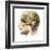 Male Human Head with Skull and Artificial Electronic Circuit Brain-null-Framed Art Print