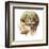 Male Human Head with Skull and Artificial Electronic Circuit Brain-null-Framed Art Print