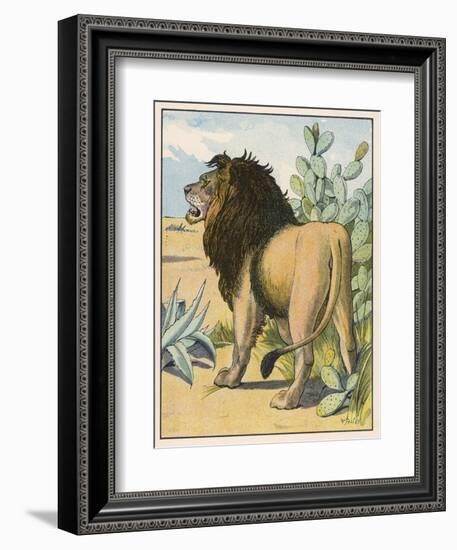 Male Lion Stands Alone in a Desert-W. Foster-Framed Photographic Print