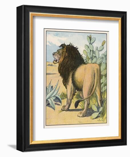 Male Lion Stands Alone in a Desert-W. Foster-Framed Photographic Print