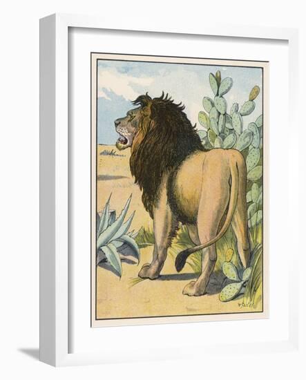 Male Lion Stands Alone in a Desert-W. Foster-Framed Photographic Print